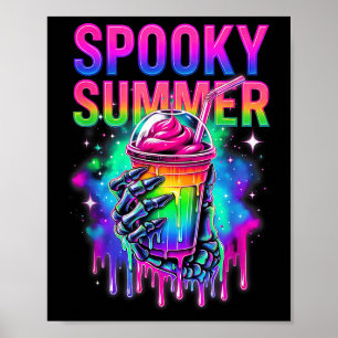 Skelett Party Summerween Stimmung Gruseliger Somme Poster