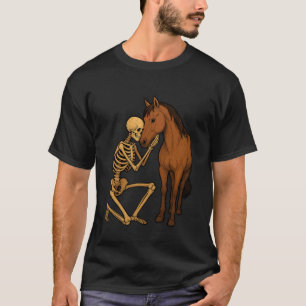 Skelett Pferd Halloween Zoo Tier Wildnis Spuk T-Shirt