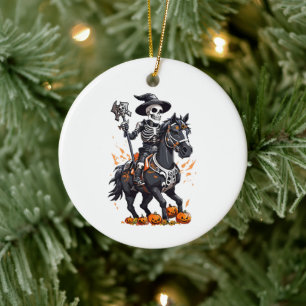 Skelett-Pferd-Reiter Keramik Ornament
