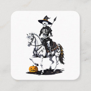 Skelett-Pferdereiter - Halloween-Skelett Quadratische Visitenkarte
