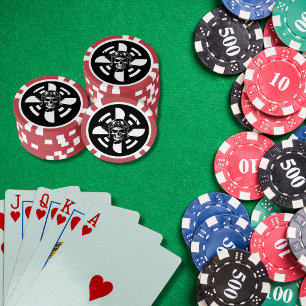 Skelett-Pilot-Flugzeug-Propeller-Luftfahrt-Gotik Pokerchips