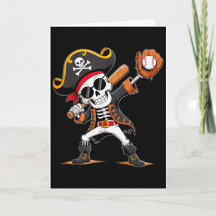 Skelett-Piraten-Halloween-Kostüm Baseballspieler Karte