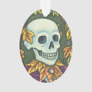 SKELETT-PORTRAIT HALLOWEEN SCHÄDEL-ORNAMENT Oval Ornament
