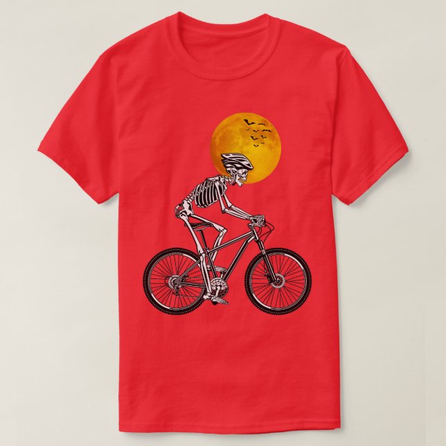 Skelett Radfahren Fahrrad Halloween Kostüm T-Shirt (Design vorne)
