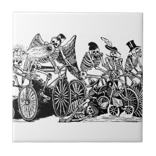 Skelett-Radfahrer von José Guadalupe Posada Fliese