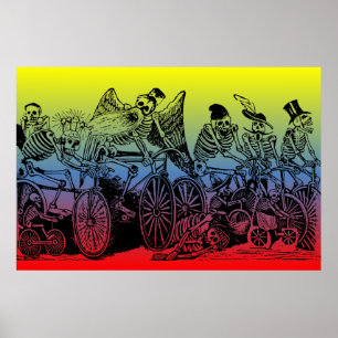 Skelett-Radfahrer von José Guadalupe Posada Poster