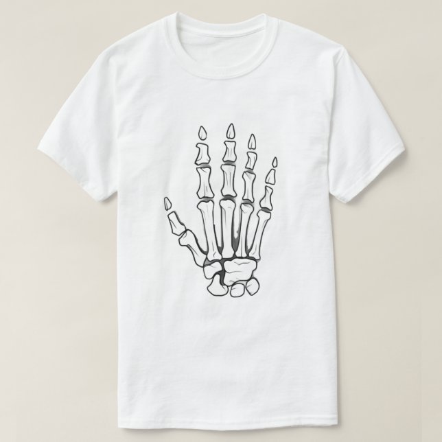 Skelett reißt durch T-Shirt (Design vorne)