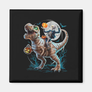 Skelett-Reit-Mumien-Kürbis-T-Rex-Dinosaurier-Lusti Magnet