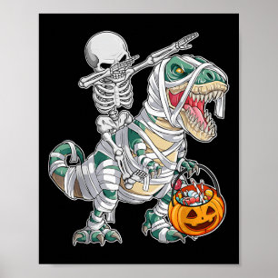 Skelett Reiten Tanzender Dab Dinosaurier Trex Hall Poster