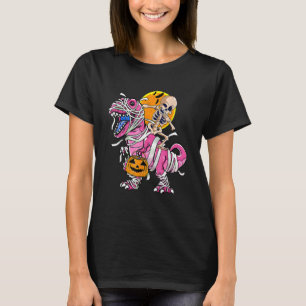 Skelett reitende Mumie Dinosaurier rex Halloween-K T-Shirt