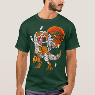 Skelett reitende Mumie Dinosaurier T Rex Lustiger  T-Shirt