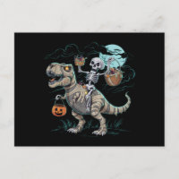 Skelett Reitender Dinosaurier T Rex Halloween Kürb