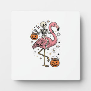Skelett Reitender Flamingo Halloween Süßigkeiten S Fotoplatte