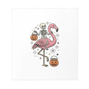 Skelett Reitender Flamingo Halloween Süßigkeiten S Notizblock
