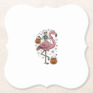 Skelett Reitender Flamingo Halloween Süßigkeiten S Untersetzer