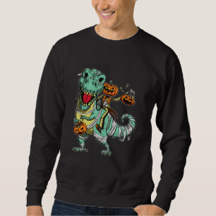Skelett reitet Mumie Dinosaurier rex Halloween Kür Sweatshirt