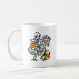 Skelett Riding Mummy Dinosaur Halloween Spaß Kaffeetasse