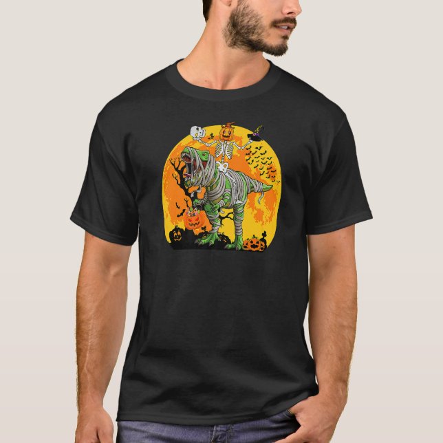 Skelett Riding Mummy Dinosaurier rex for Boys Kids T-Shirt (Vorderseite)