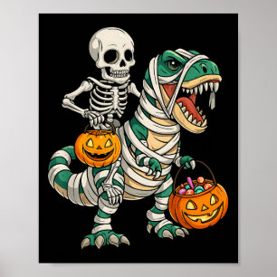 Skelett Riding Mummy Dinosaurier T Rex Kinder Jung Poster