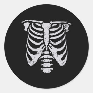 Skelett-Rippenkäfig Einfaches Halloween-Kostüm Rip Runder Aufkleber