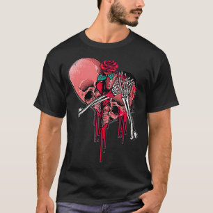 Skelett Rippenkäfig Gebrochenes Herz Blutiges Vale T-Shirt