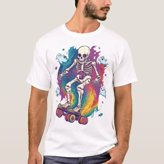 Skelett-Rollschuhläufer T-Shirt (Vorderseite)