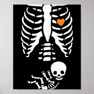Skelett-Röntgen-Halloween-Kostüm schwangere Frauen Poster