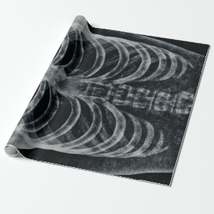 Skelett-Röntgenaufnahme Brustkorb Vintage Schwarzw Geschenkpapier