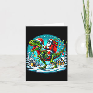 Skelett Santa reitet T Rex Dinosaurier Lustiges We Karte
