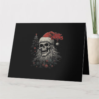 Skelett-Schädel Lustiges Frohe Weihnachten Santa P Karte