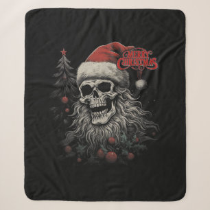 Skelett-Schädel Lustiges Frohe Weihnachten Santa P Sherpadecke