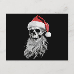 Skelett-Schädel-Weihnachten Gruseliger Weihnachtsm Feiertagspostkarte