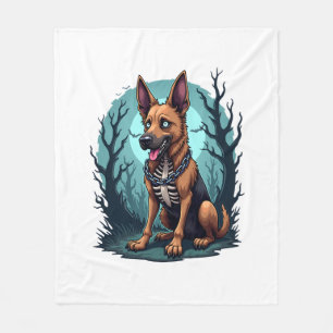 Skelett Schäferhund Fleecedecke