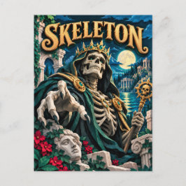 Skelett, Scherenschnitt-Monster Postkarte