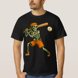 Skelett schlägt Baseball Halloween   Gruseliger Sp T-Shirt
