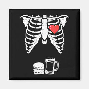 Skelett Schwangerschaft Burger Bier Shirt Röntgen Magnet