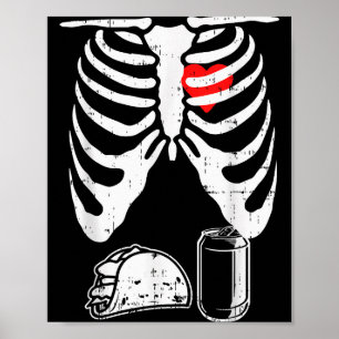 Skelett Schwangerschaft Taco Bier Röntgen Hallowee Poster