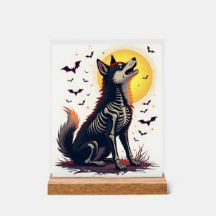 Skelett-Shiba-Schrei Acrylschild