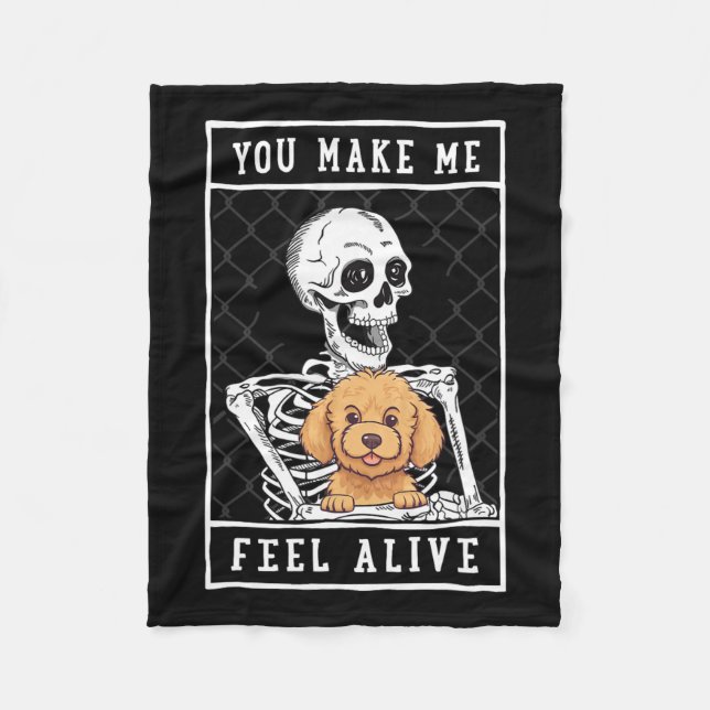 Skelett Sie fühlen Halloween Me Alive Fleecedecke (Vorderseite)
