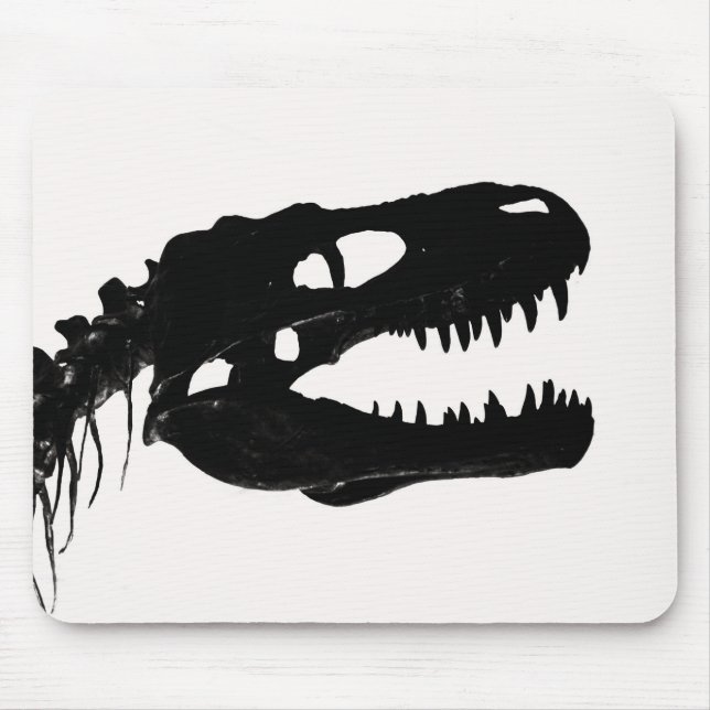 Skelett-Silhouette Dinosaurier Mousepad (Vorne)