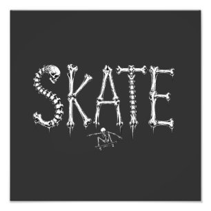 Skelett SKATE Horror Design Fotodruck