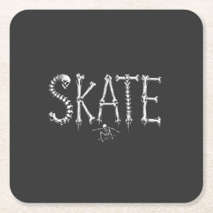 Skelett Skate Knochen Rechteckiger Pappuntersetzer