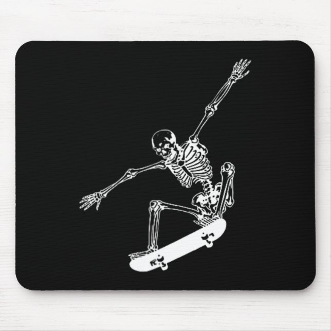Skelett Skateboard Skull Halloween Skateboard Mousepad (Vorne)