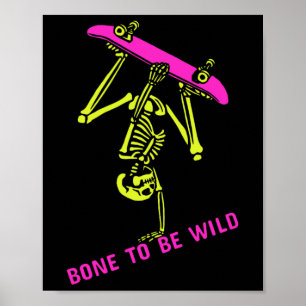 Skelett Skateboarder Halloween-Kostümfrauen Frauen Poster