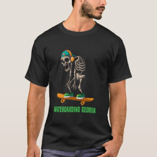 Skelett Skateboarding Georgia America and USA Gif T-Shirt