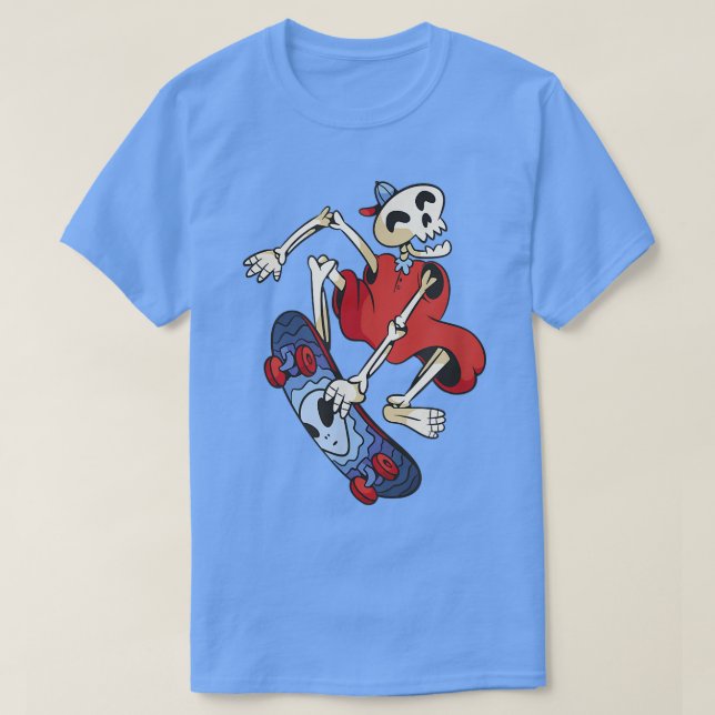 Skelett Skater Skateboard Skateboard Skateboard T  T-Shirt (Design vorne)