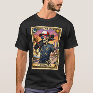 Skelett Skater Tarotkarte Skateboard Sonnenunterga T-Shirt