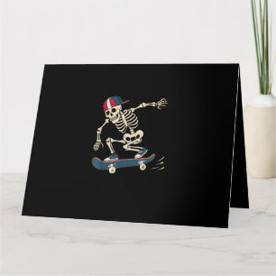 Skelett Skelett Halloween Skateboard Skater Karte