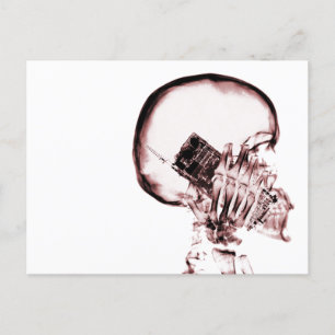 Skelett Skeletton Skull Handy Postkarte