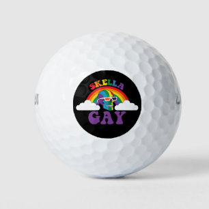 Skelett Skella Gay Rainbow Pride Monat Golfball